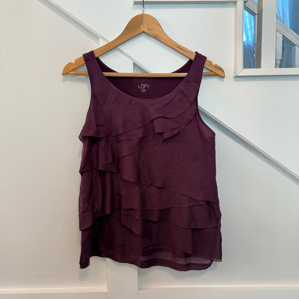 LOFT Deep Purple Layered Tank Top MP